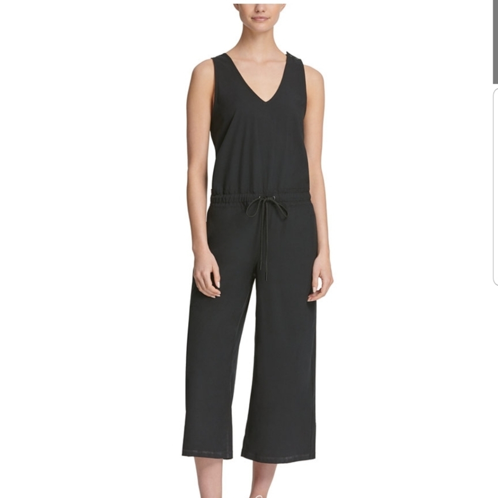 DKNY Sport Cross-Back Cropped Jumpsuit